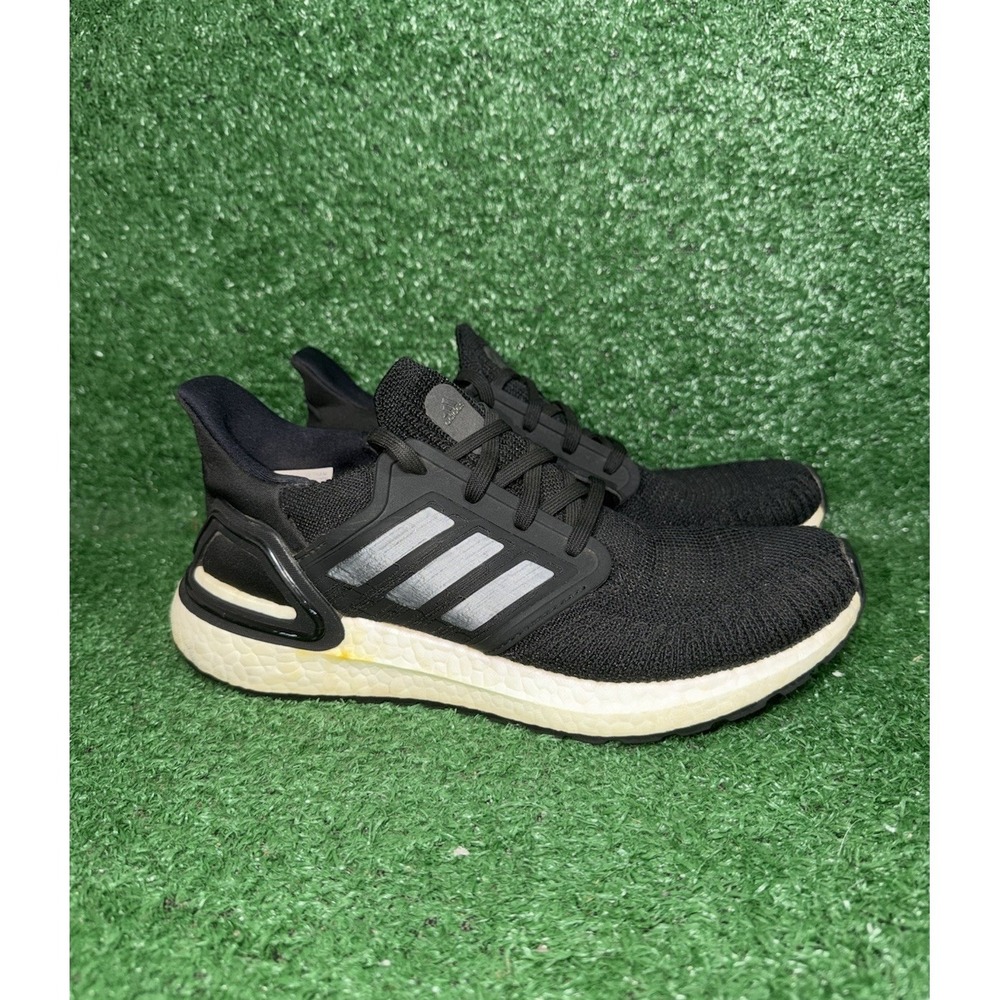 Adidas Ultraboost 20 Mens 7.5 Women 9 Running Shoe Black Metallic Sneaker EF1043